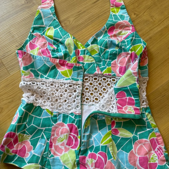 EUC Lilly Pulitzer Vintage Mosaic Crochet Halter Top - Picture 4 of 8